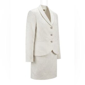 Kasper Cream Textured Women's Suit